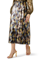Kelly Harlequin Sequin Skirt